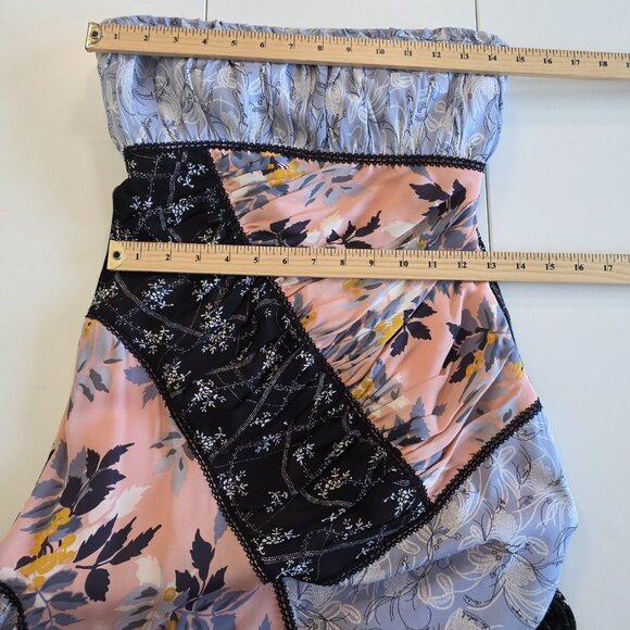 Cinq A Sept Dress 2 Patchwork Floral Sleeveless Assymetric Fairycore Boho Lined - Picture 4 of 16